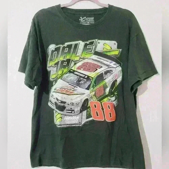 Vintage Chase Authentic’s 2015 Dale Earnhardt Jr. NASCAR Green Graphic T-Shirt L - Picture 1 of 5